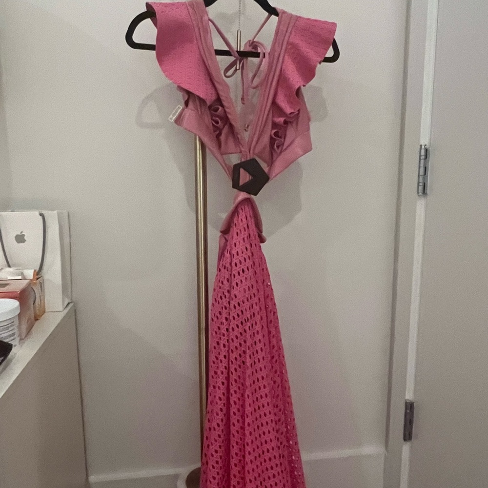 Pink cutout PatBO beach dress